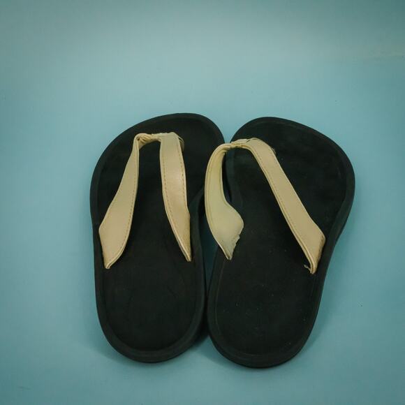 Olukai Size 10 Kalupa Kai Tan Slip Slide On Rubber Sole Flip Flops Sandals - Picture 3 of 6